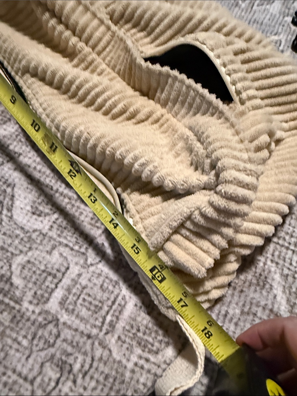 Corduroy Crossbody Bag in Cream - Picture 8 of 10